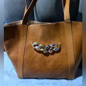 Gorgeous Claudia Firenze Saddle Distressed Leather Tote
